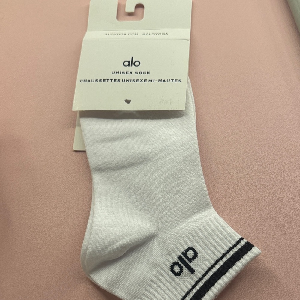 ALO Yoga White Athletic Socks